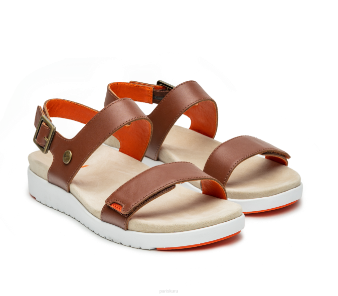 brun noyer/orange sanguine chaussures Kuru 68LZ111 glisser femmes