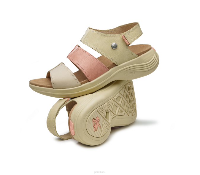 paille/pêche clair chaussures Kuru 68LZ110 muse de la coda femmes