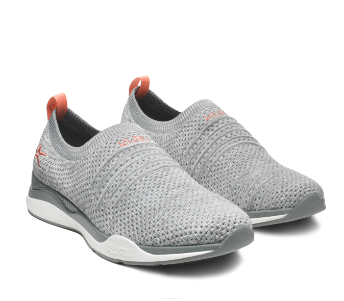 gris chiné/blanc/rose pêche chaussures Kuru 68LZ91 pas large femmes