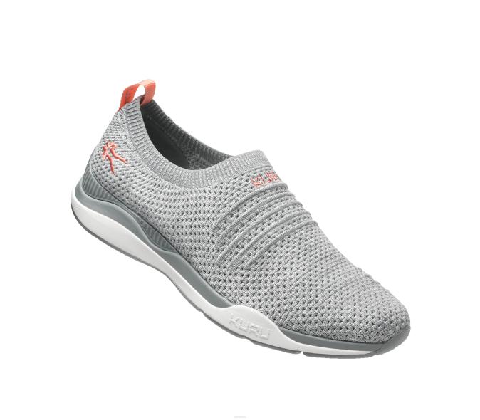 gris chiné/blanc/rose pêche chaussures Kuru 68LZ91 pas large femmes