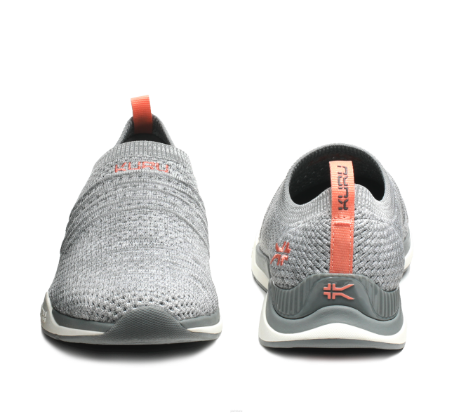 gris chiné/blanc/rose pêche chaussures Kuru 68LZ91 pas large femmes