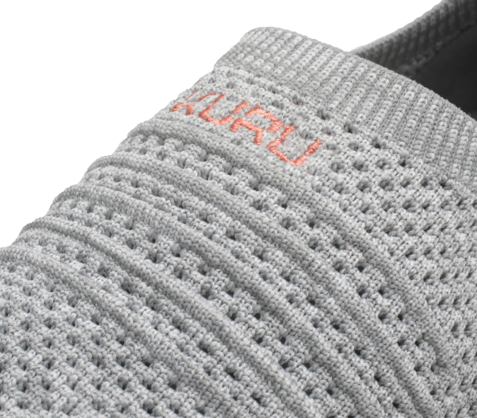 gris chiné/blanc/rose pêche chaussures Kuru 68LZ91 pas large femmes