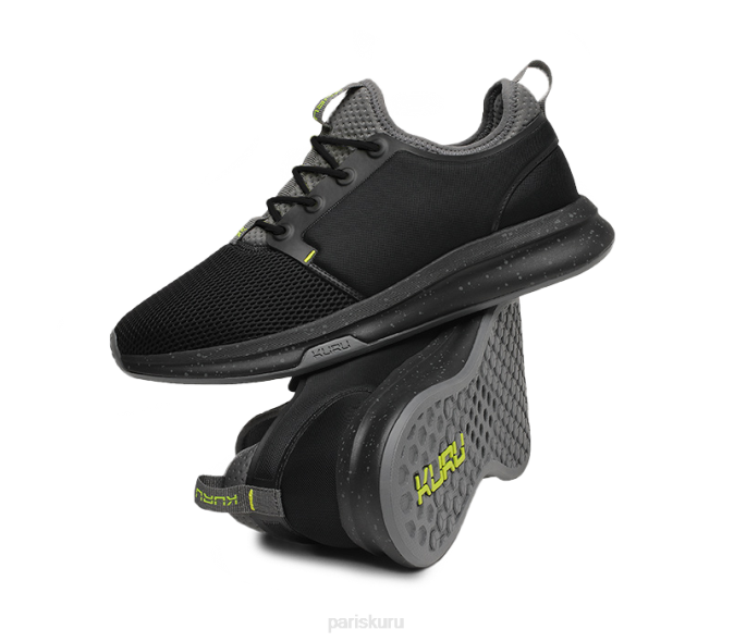 noir de jais/citron chaussures Kuru 68LZ171 large de l\'atome Hommes