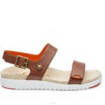 brun noyer/orange sanguine chaussures Kuru 68LZ111 glisser femmes