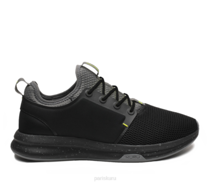 noir de jais/citron chaussures Kuru 68LZ171 large de l'atome Hommes